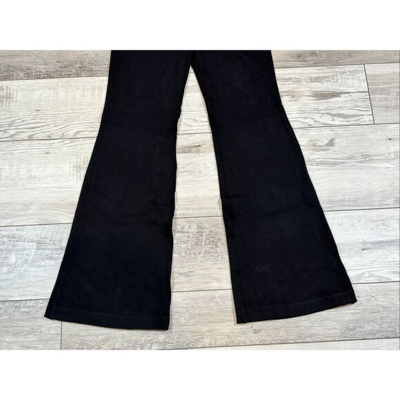 Rae Mode Black Cotton Stretch Twill Double Button Up Flare Pants Size S - Picture 2 of 10